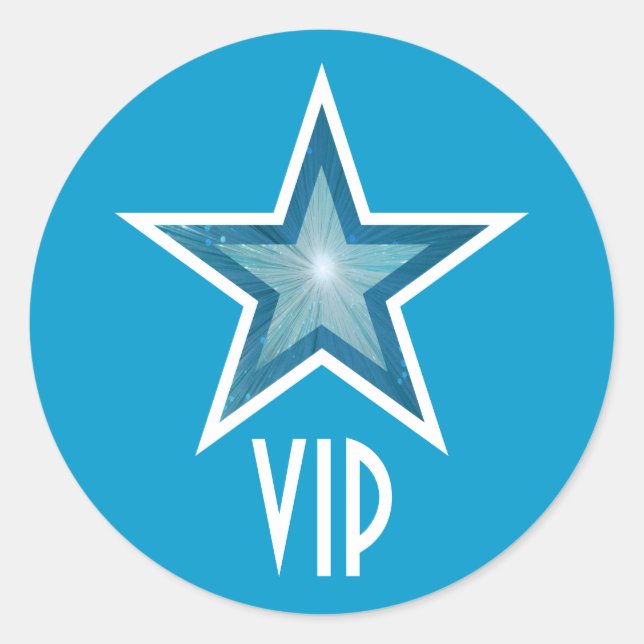 Adesivo Redondo Blue Star VIP round sticker azul (Frente)