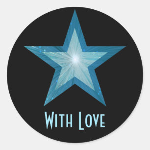 Adesivo Redondo Blue Star 'With Love' (com amor)
