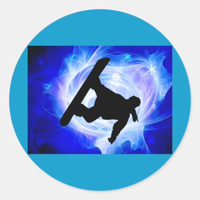 Adesivo Redondo Blue Swirl Snowstorm (Frente)