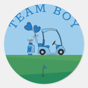 Adesivo Redondo Blue Team Boy Gender Revement Party Vote Golf