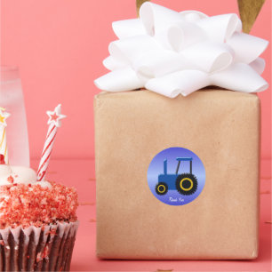 Adesivo Redondo Blue Trator Obrigado