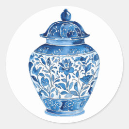 Adesivo Redondo Blue white stickers