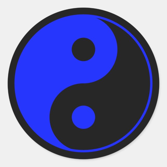 Adesivo Redondo Blue Yin Yang Sticker (Frente)