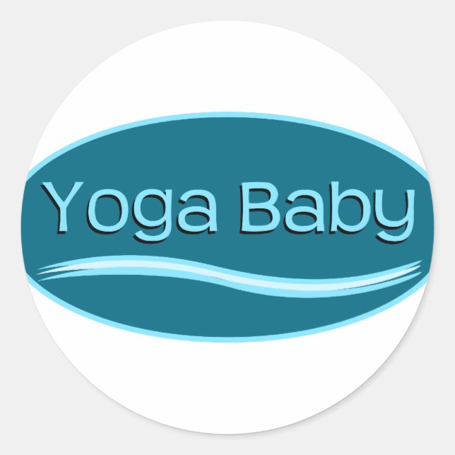 Adesivo Redondo Blue Yoga Baby (Frente)