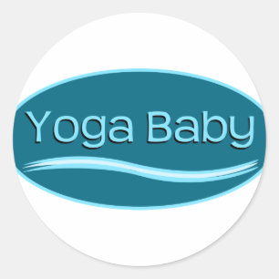 Adesivo Redondo Blue Yoga Baby
