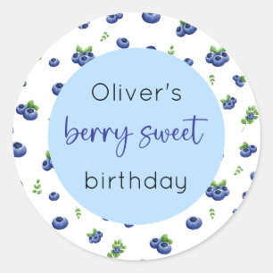 Adesivo Redondo Blueberry Birthday Berry Sweet