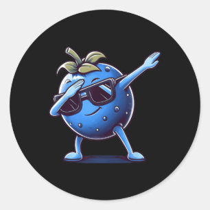 Adesivo Redondo Blueberry Dabbing Boys Raparigas Toddler Dançando