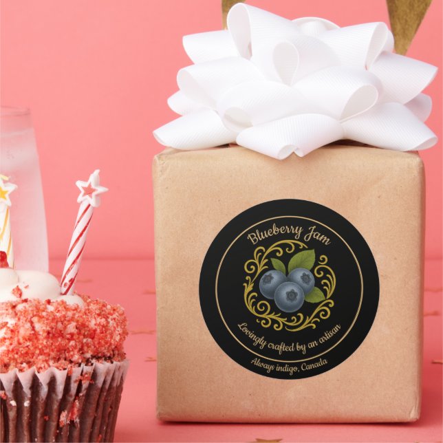 Adesivo Redondo Blueberry Dream – Artisan Jam Label (Festa)