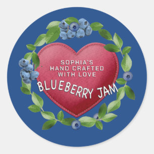ADESIVO REDONDO BLUEBERRY JAM TRATADO COM CARA DE AMOR