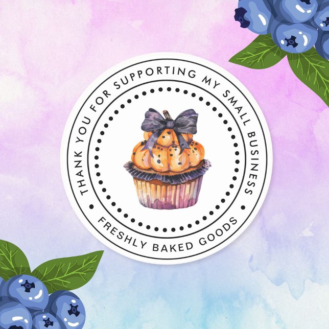 Adesivo Redondo Blueberry Muffin Business Sticker (Criador carregado)