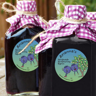 Adesivo Redondo Blueberry Pals Cartoon Enfiado e muito mais