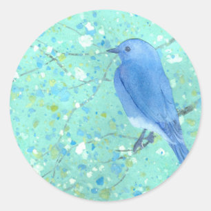 Adesivo Redondo Bluebird claro e delicado