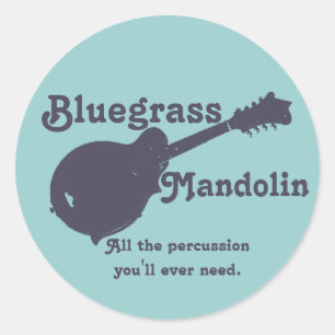 Adesivo Redondo Bluegrass Mandolin - Toda a pressão de que você pr