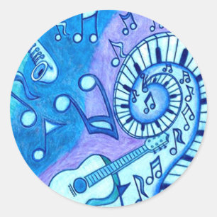 Adesivo Redondo Blues