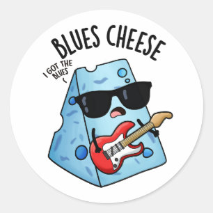 Adesivo Redondo Blues Cheese Engraçados Comidas