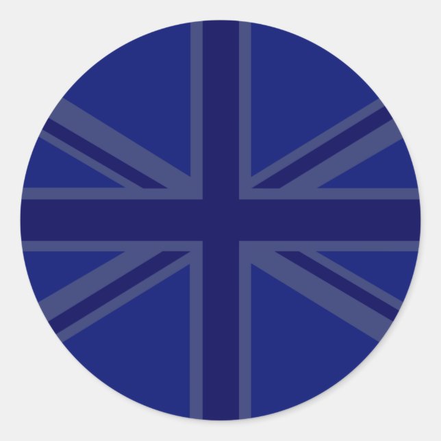 Adesivo Redondo Blues para bandeira britânica de bandeira da União (Frente)