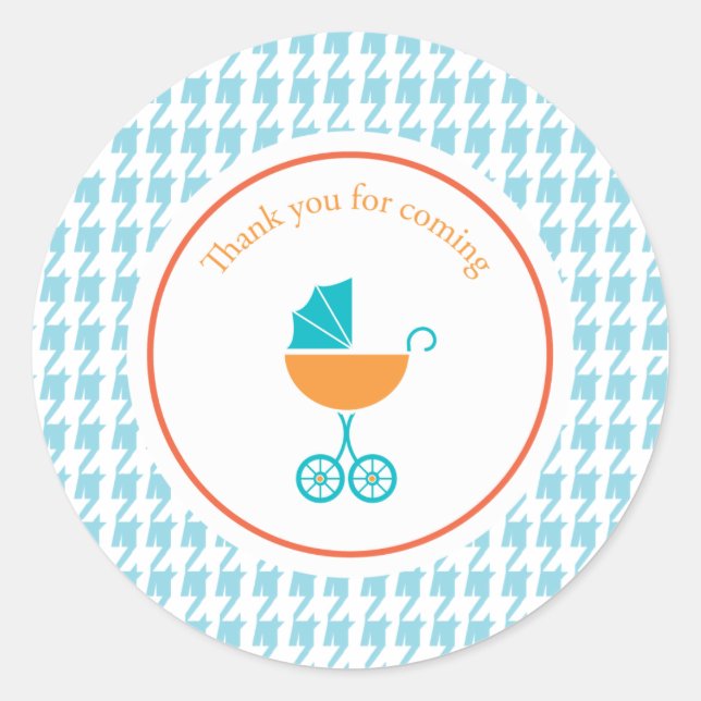 Adesivo Redondo Bluetooth e Carruagem | Vinheta de Favor (Frente)