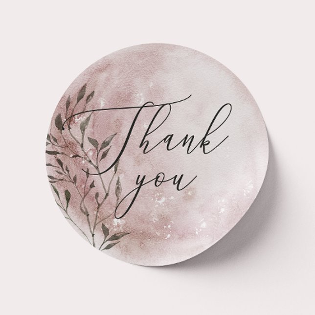 Adesivo Redondo Blush Floral Moon | Agradecimento em Rótulo de Cas (Criador carregado)