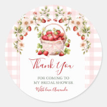 Blush Pink Gingham Berry in love Bridal Shower