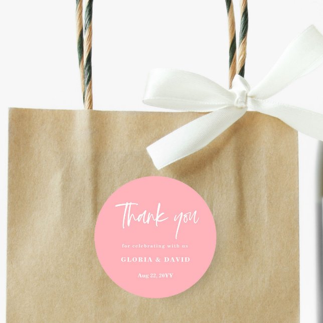 Adesivo Redondo Blush Pink Obrigado Casamento (Criador carregado)