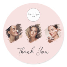 Blush Pink Script Logo Photo Makeup Thank You