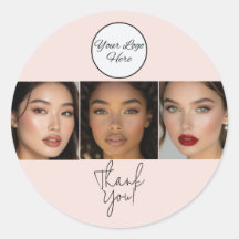 Blush Pink Script Logo Photo Makeup Thank You