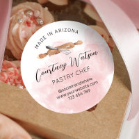 Blush Pink Watercolor Script Bakery Chef