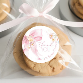 Adesivo Redondo Blush Rosa Flor Silvestre Arco Rosa Obrigada