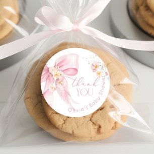 Adesivo Redondo Blush Rosa Flor Silvestre Arco Rosa Obrigada