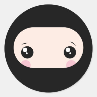 Adesivo Redondo Blushing Kawaii Ninja