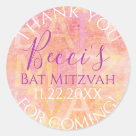 Adesivo Redondo BM Bat Mitzvah Bar Mitzvah simplesmente sutil