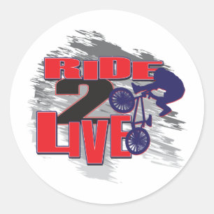 Adesivo Redondo BMX ao vivo para caminhar ao vivo