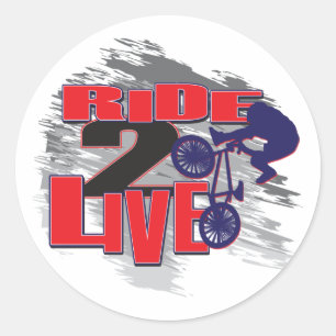 Adesivo Redondo BMX Biker Viaja ao Vivo