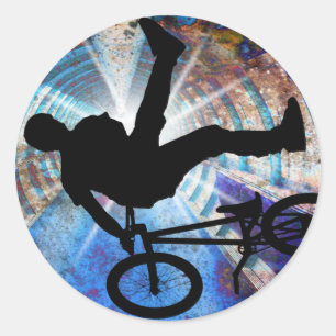 Adesivo Redondo BMX em um túnel do Grunge