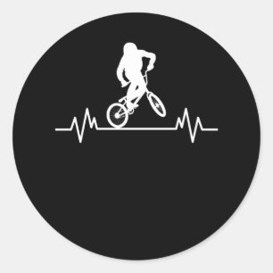 Adesivo Redondo BMX Heartbeat Design Funny Rider Bicicleta Bicicle