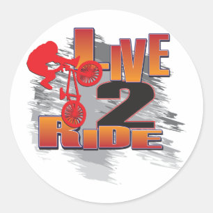 Adesivo Redondo BMX Live para Ride Ride to Live