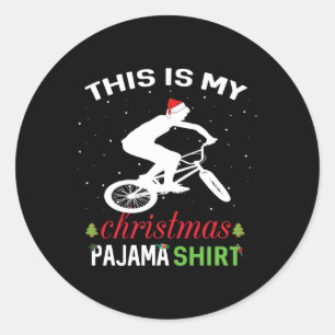 Adesivo Redondo Bmx Rider Xmas Gift Tee Family Matching Pajama