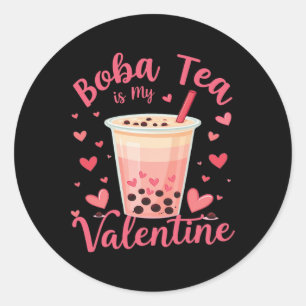 Adesivo Redondo Bo Tea é meu amante do chá de leite com bolhas de