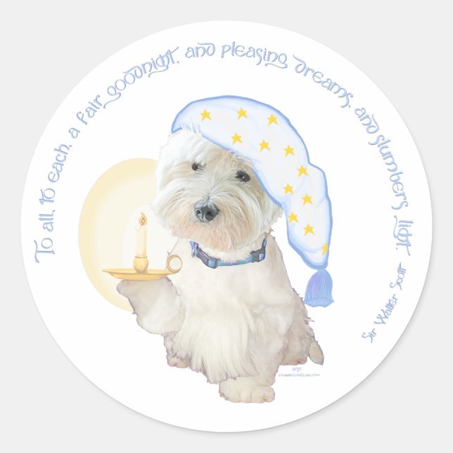 Adesivo Redondo Boa Noite Azul (Frente)