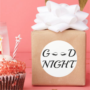 Adesivo Redondo Boa Noite Eyelashes Relaxa Feminina Design