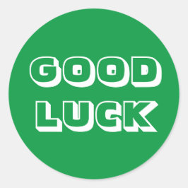 Adesivo Redondo Boa sorte, branco verde