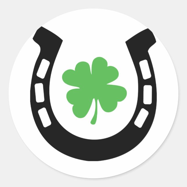 Adesivo Redondo Boa Sorte Fúcula Cloverleaf - Shamrock (Frente)