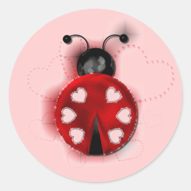 Adesivo Redondo Boa sorte, Ladybug Sticker (Frente)