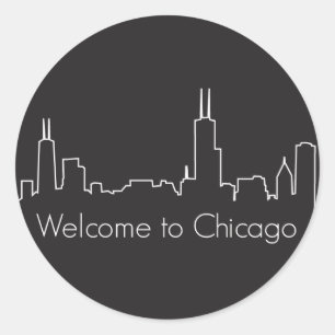 Adesivo Redondo Boa vinda a Chicago
