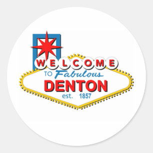 Adesivo Redondo Boa vinda a Denton, Texas!