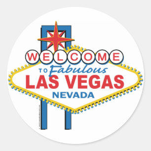 Adesivo Redondo Boa vinda a Las Vegas fabuloso