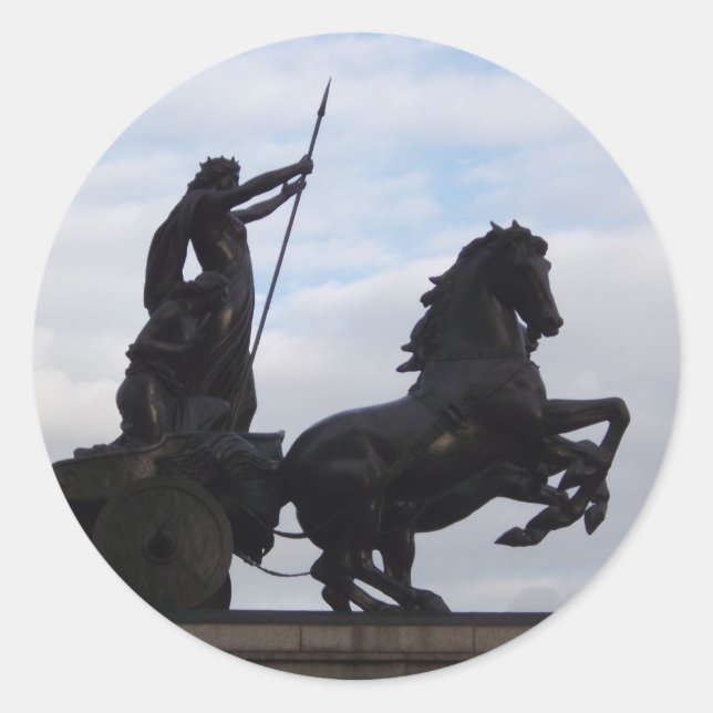 Adesivo Redondo Boadicea Statue Sticker (Frente)