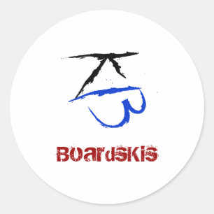 Adesivo Redondo BoardsKis - Emblem Sticker (Branco)