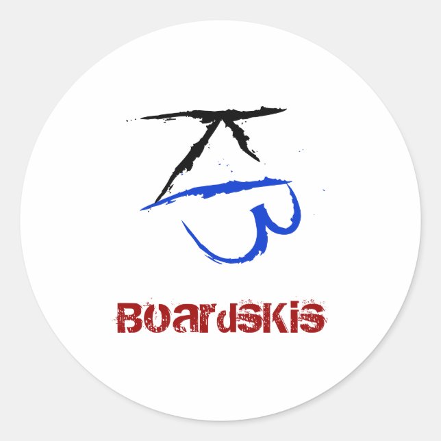 Adesivo Redondo BoardsKis - Emblem Sticker (Branco) (Frente)