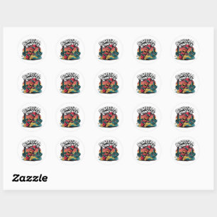 Adesivo Redondo Boardzilla Rampage Urban Skater Sticker